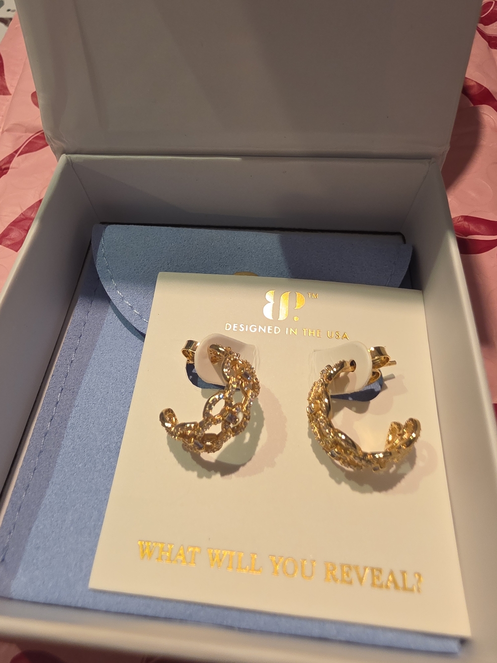 BP Sterling Club Vermeil Woven In Luxury Hoop Earrings